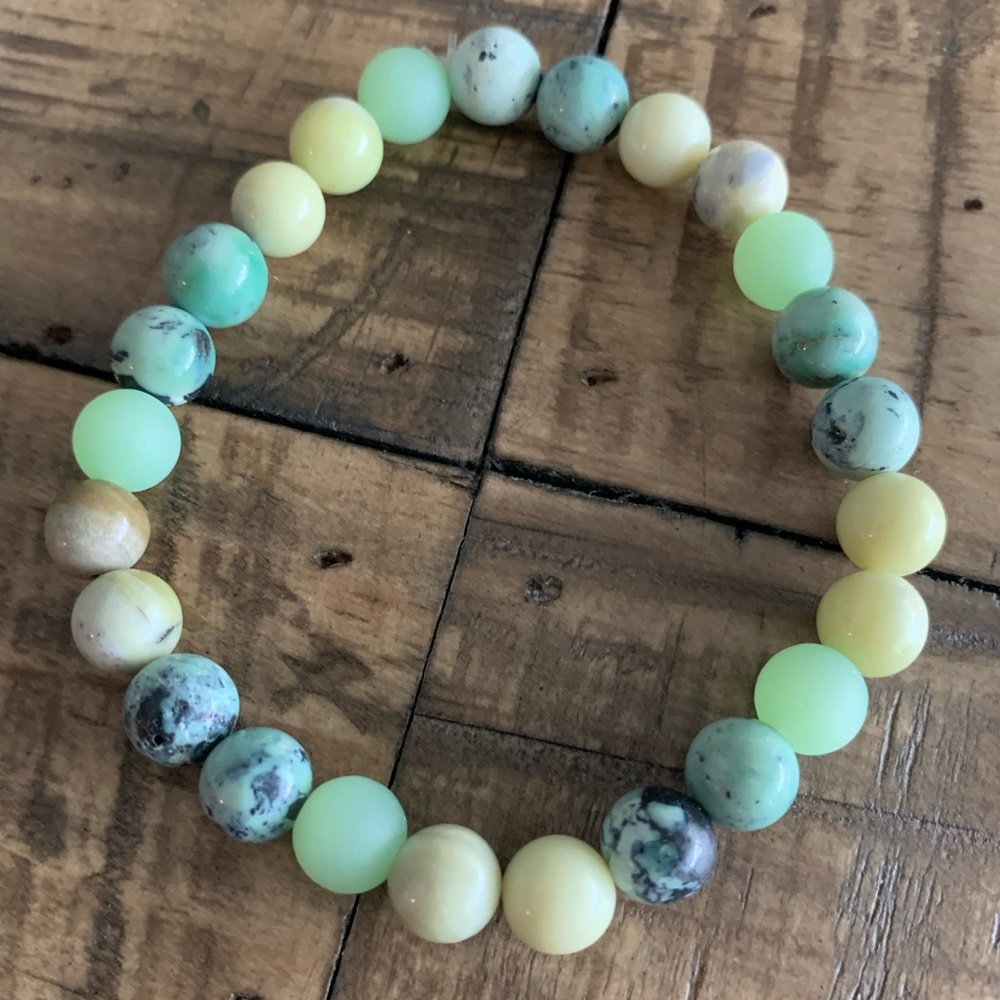 Jasper - Turquoise and Sea Glass Chakra Bracelet - Picture 2 of 9